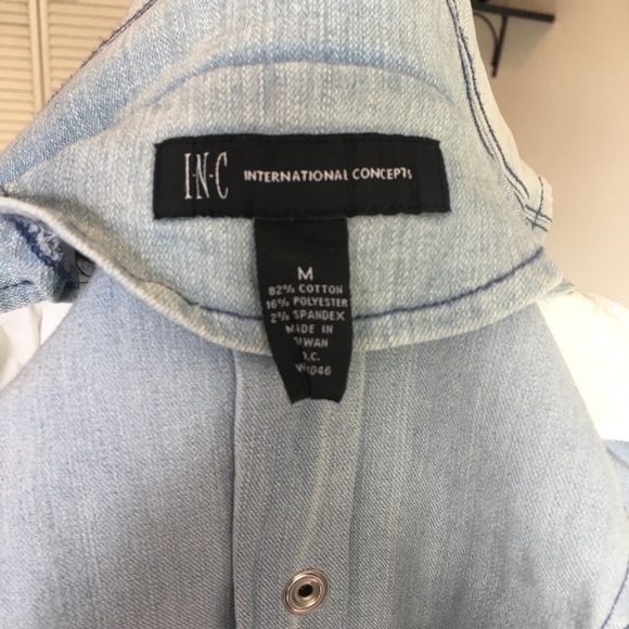 🧵I.N.C. STRETCH DENIM JEAN FRONT RUFFLE JACKET🧵 - Picture 6 of 8